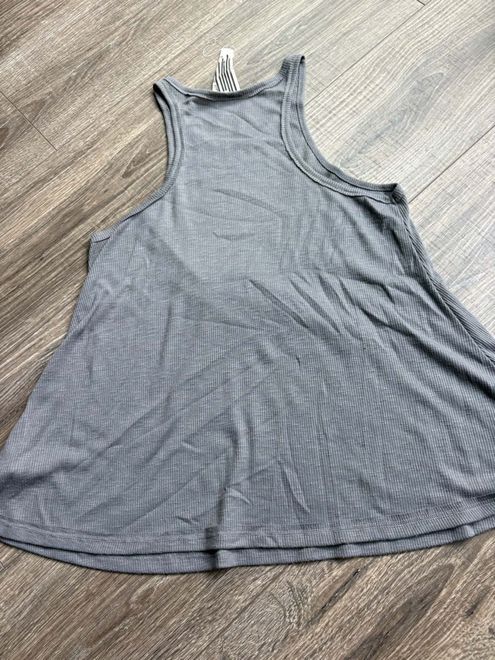 Free People Ribbed Racerback Tank Top - Steel Gray - Picture 5 of 7